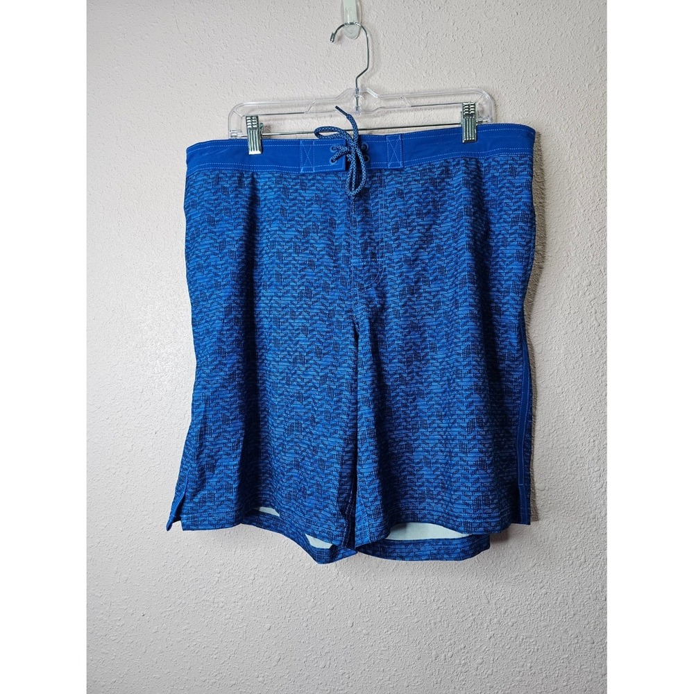 George Mens Blue Geometric Print Board Shorts Swim Trunks Size L 36-38 Stretch